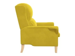 Poltrona| Poltrona | Cadeira Relax 76x94x102 cm Veludo SHL130717 Amarelo