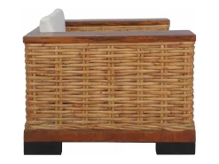 Poltrona| Poltrona | Cadeira Relax com almofadões em vime natural SHL508124 Castanho