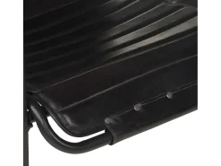 Poltrona| Poltrona | Cadeira Relax com braços e apoio de pés couro genuíno SHL768873 Preto