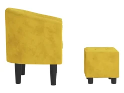 Poltrona| Poltrona | Cadeira Relax com apoio de pés veludo SHL933131 Amarelo