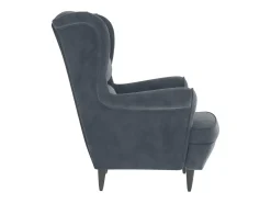 Discount Poltrona | Cadeira Relax com banco veludo cinzento-escuro SHL274100 Cinza antracite