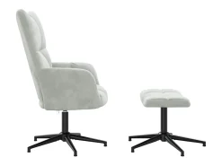 Poltrona| Poltrona | Cadeira Relax com banco veludo -claro SHL383166 Cinzento