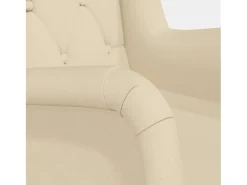 Poltrona | Cadeira Relax com pés de baloiço seringueira maciça tecido cor SHL539690 Creme