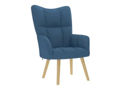 Poltrona| Poltrona | Cadeira Relax com banco p/ pés tecido SHL955408 Azul