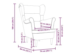 Discount Poltrona | Cadeira Relax com apoio de braços 74x84x100 cm tecido tinto SHL10114 Vermelho