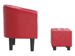 Poltrona| Poltrona | Cadeira Relax com apoio de pés couro artificial SHL436079 Vermelho