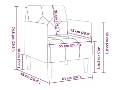 Poltrona | Cadeira Relax com apoio de braços 55 cm veludo SHL790069^ Poltrona