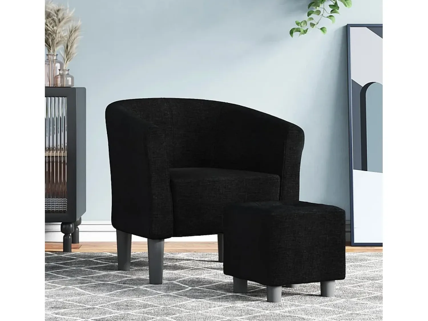 Clearance Poltrona | Cadeira Relax com apoio de pés tecido SHL136856 Preto
