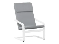 Poltrona | Cadeira Relax com banco p/ pés tecido cinza-claro SHL113497^ Poltrona
