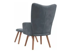 Poltrona| Poltrona | Cadeira Relax com banco veludo cinzento-escuro SHL609431 Cinza antracite