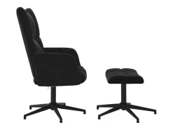 Poltrona| Poltrona | Cadeira Relax com banco veludo SHL352305 Preto