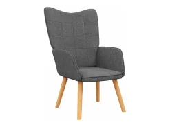 Poltrona | Cadeira Relax com banco tecido cinzento-escuro SHL128443^ Poltrona