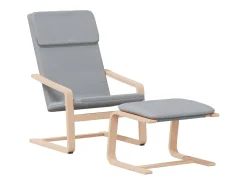 Poltrona| Poltrona | Cadeira Relax com banco p/ pés tecido cinza-claro SHL621222 Cinzento