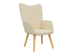 Poltrona | Cadeira Relax com banco tecido cor SHL788582 Creme