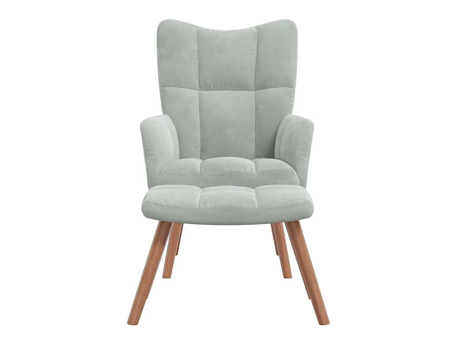 Poltrona* Poltrona | Cadeira Relax com banco veludo -claro SHL781882 Cinzento