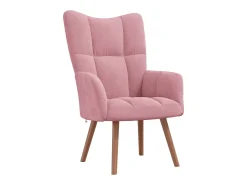 Best Poltrona | Cadeira Relax com banco veludo SHL17667 Rosa