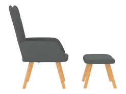 Poltrona | Cadeira Relax com banco tecido cinzento-escuro SHL432815 Cinza antracite