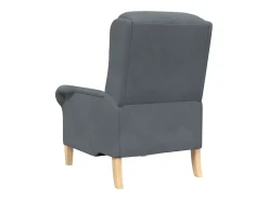Poltrona| Poltrona | Cadeira Relax escuro 76x94x102 cm Veludo SHL191653 Cinzento