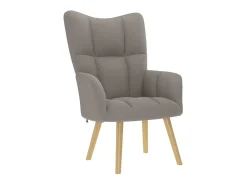 Poltrona| Poltrona | Cadeira Relax com banco p/ pés tecido cinza-acastanhado SHL557350 Taupe