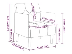 Poltrona | Cadeira Relax com apoio de braços 55 cm veludo SHL855898^ Poltrona