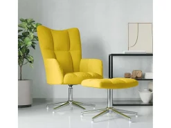 Sale Poltrona | Cadeira Relax com banco veludo mostarda SHL129864 Amarelo
