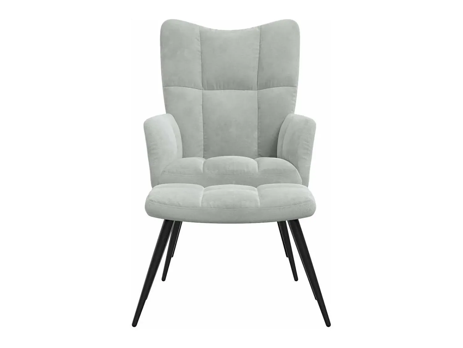 Poltrona* Poltrona | Cadeira Relax com banco veludo -claro SHL783002 Cinzento