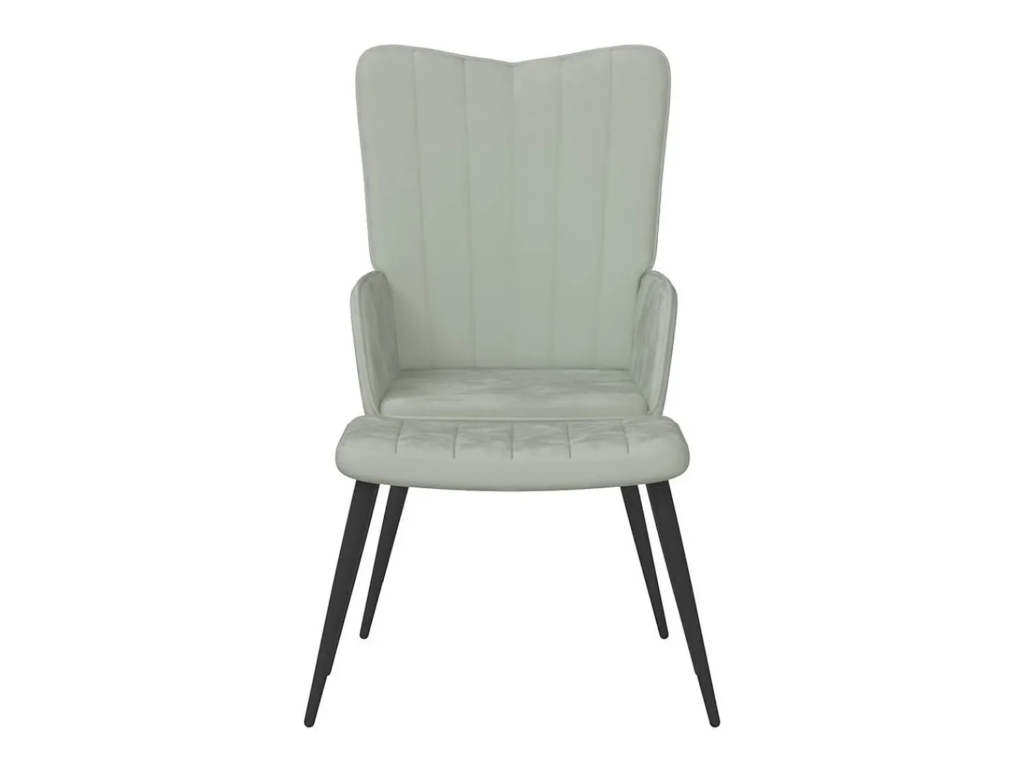 Poltrona* Poltrona | Cadeira Relax com banco veludo -claro SHL312002 Cinzento