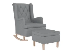 Poltrona | Cadeira Relax de baloiço com banco tecido -claro SHL554706^ Poltrona