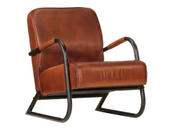 Poltrona* Poltrona | Cadeira Relax de couro genuíno SHL409240 Castanho