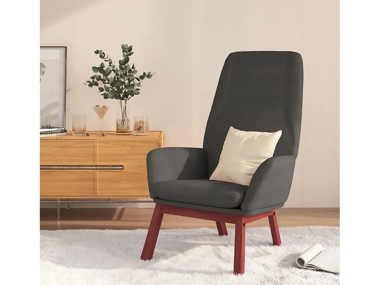 New Poltrona | Cadeira Relax tecido cinzento-escuro SHL123767 Cinza antracite