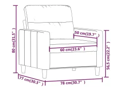Poltrona*vidaxl Poltrona 60 cm tecido cor Creme