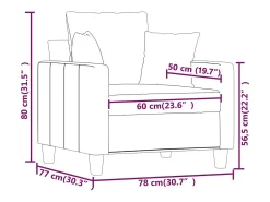 Poltrona|vidaxl Poltrona 60 cm tecido Preto