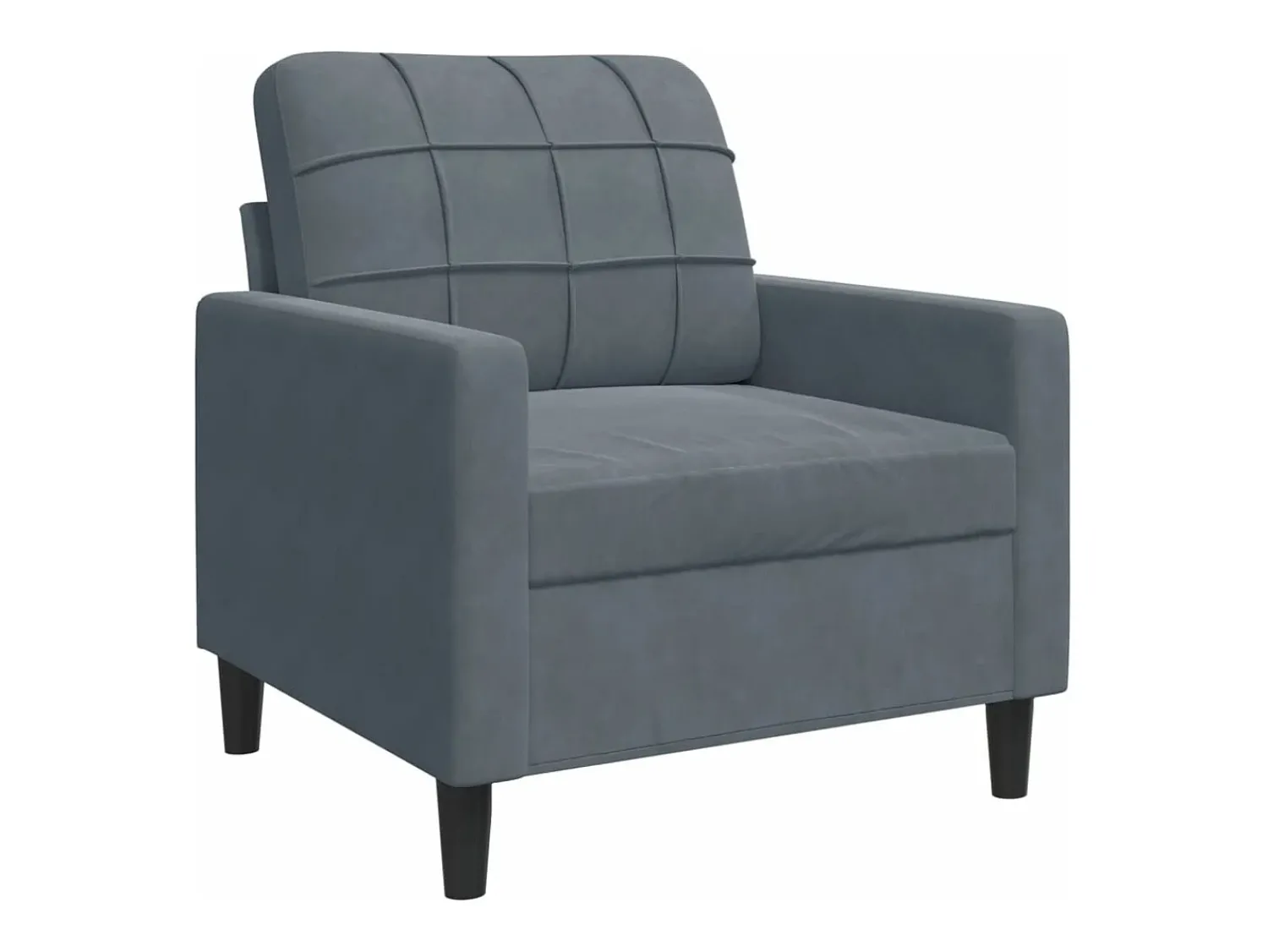 Poltrona|vidaxl Poltrona 60 cm veludo verde-escuro Cinzento