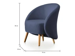 Talamo Italia Poltrona Annarella, Poltrona lounge design, 100% Made in Italy, Poltrona relaxante em tecido acolchoado, 70x60h80 cm,^ Poltrona