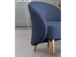 Talamo Italia Poltrona Annarella, Poltrona lounge design, 100% Made in Italy, Poltrona relaxante em tecido acolchoado, 70x60h80 cm,^ Poltrona