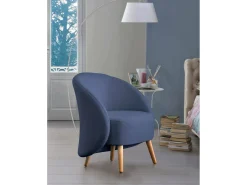 Talamo Italia Poltrona Annarella, Poltrona lounge design, 100% Made in Italy, Poltrona relaxante em tecido acolchoado, 70x60h80 cm,^ Poltrona