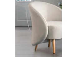 Poltrona*Talamo Italia Poltrona Annarella, poltrona lounge design, 100% Made in Italy, poltrona relaxante em tecido acolchoado, 70x60h80 cm, Bege