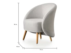 Poltrona|Talamo Italia Poltrona Annarella, Poltrona lounge design, 100% Made in Italy, Poltrona relaxante em tecido acolchoado, 70x60h80 cm, Cinza Cinzento