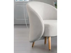Poltrona|Talamo Italia Poltrona Annarella, Poltrona lounge design, 100% Made in Italy, Poltrona relaxante em tecido acolchoado, 70x60h80 cm, Cinza Cinzento
