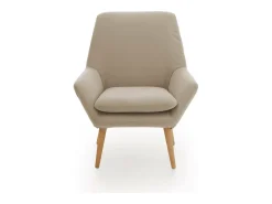 New Talamo Italia Poltrona Annarita, poltrona lounge de design, 100% Made in Italy, poltrona relaxante em tecido acolchoado, 80x70h95 cm, Bege