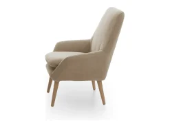 New Talamo Italia Poltrona Annarita, poltrona lounge de design, 100% Made in Italy, poltrona relaxante em tecido acolchoado, 80x70h95 cm, Bege