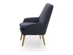 Poltrona*Talamo Italia Poltrona Annarita, poltrona lounge de design, 100% Made in Italy, poltrona relaxante em tecido acolchoado, 80x70h95 cm, Azul