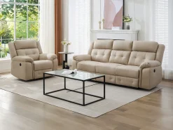 Poltrona*Vente-unique Poltrona articulada elétrica em microfibra ORTIANO Bege