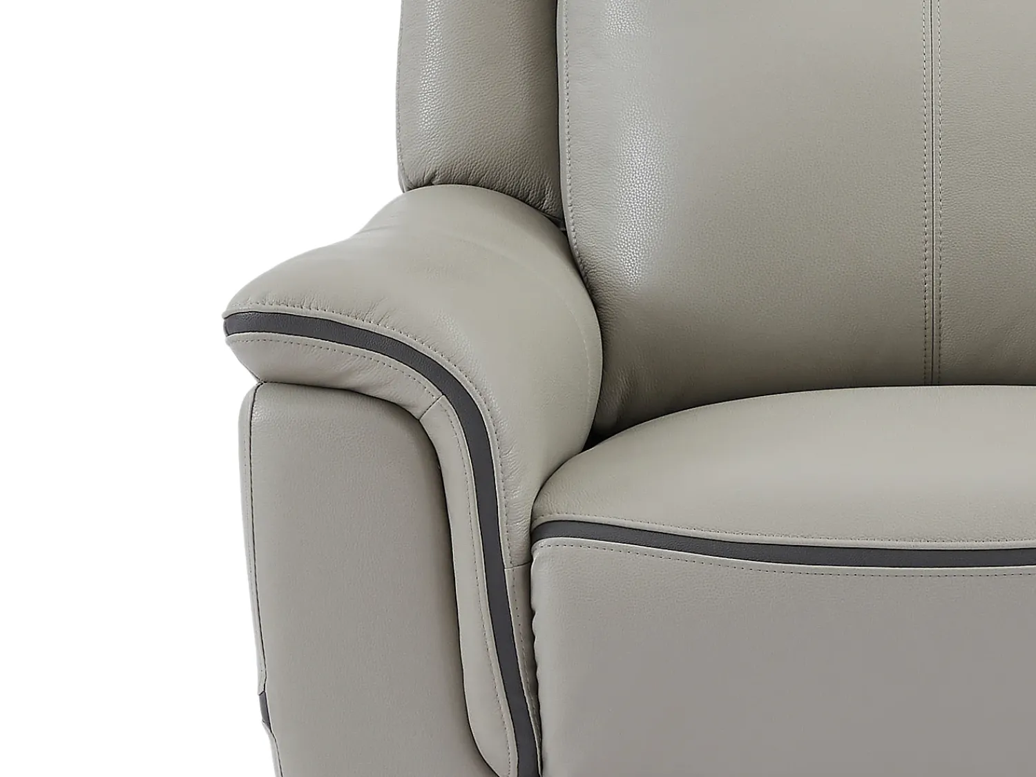 Poltrona|Vente-unique Poltrona articulada elétrica couro cor cinza-claro ADELIO Cinzento claro