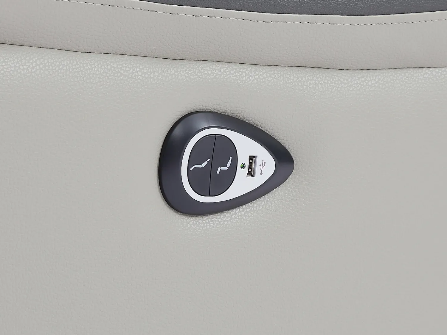 Poltrona|Vente-unique Poltrona articulada elétrica couro cor cinza-claro ADELIO Cinzento claro
