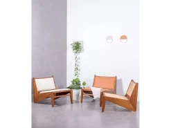 Poltrona|Nest Dream Poltrona baixa em madeira de teca e rattan natural - Compass - Teca Natural claro