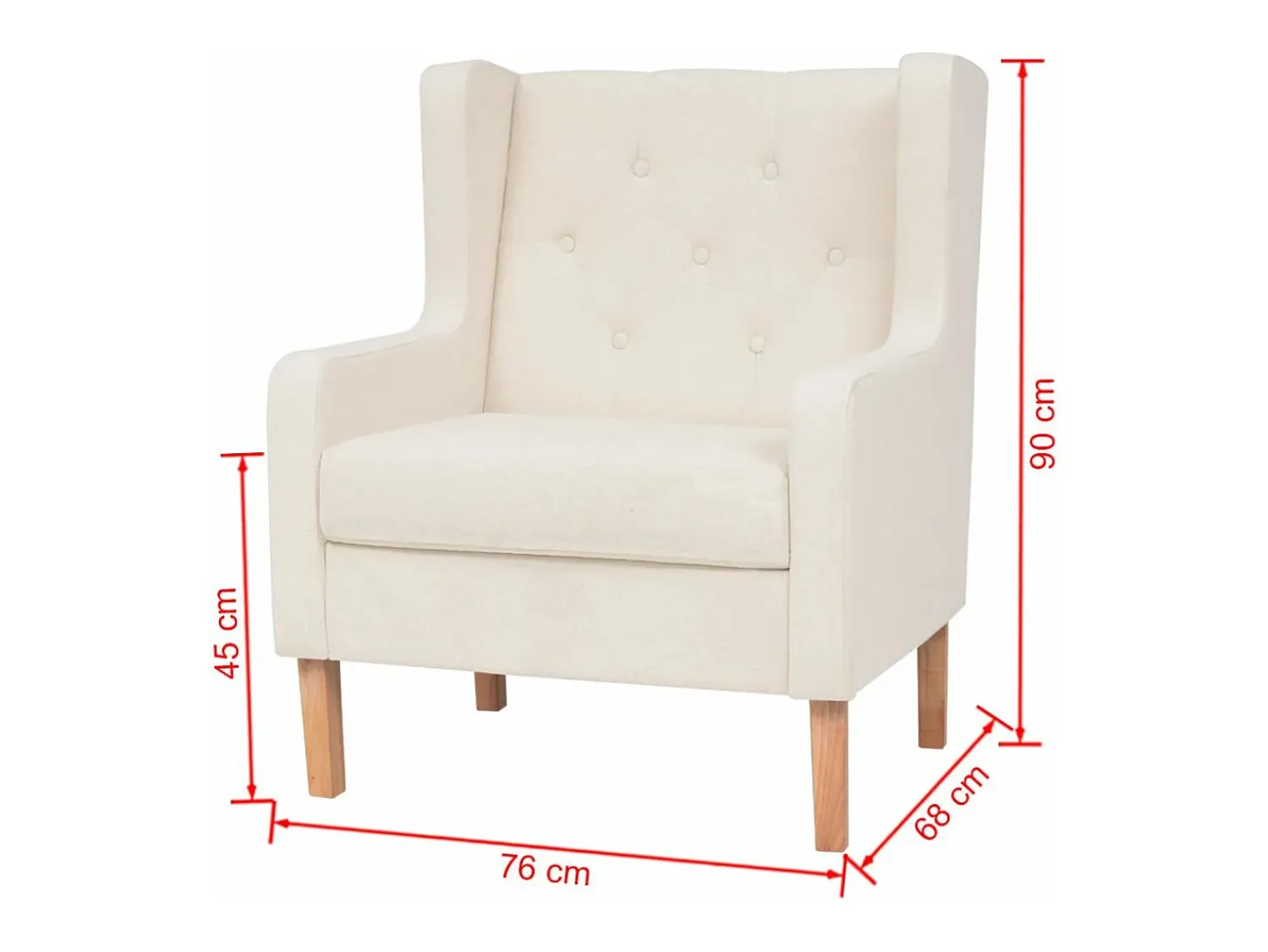 Poltrona|Mobikasa Poltrona cadeira assento de descanso sofá de design para sala de estar tecido creme 1102129/3 Branco