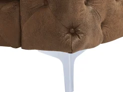 Best Vente-unique Poltrona Chesterfield em microfibra com aspecto de couro envelhecido EDWINA Castanho