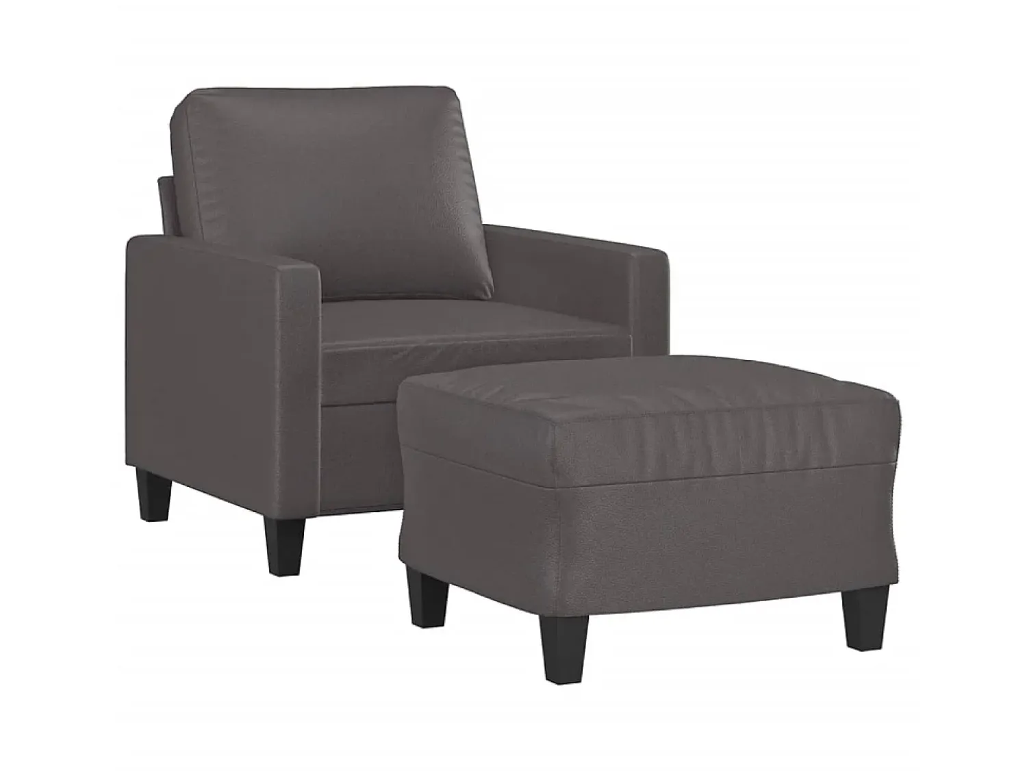 Poltrona com apoio de pés couro artificial 60 cm PT975983^ Poltrona