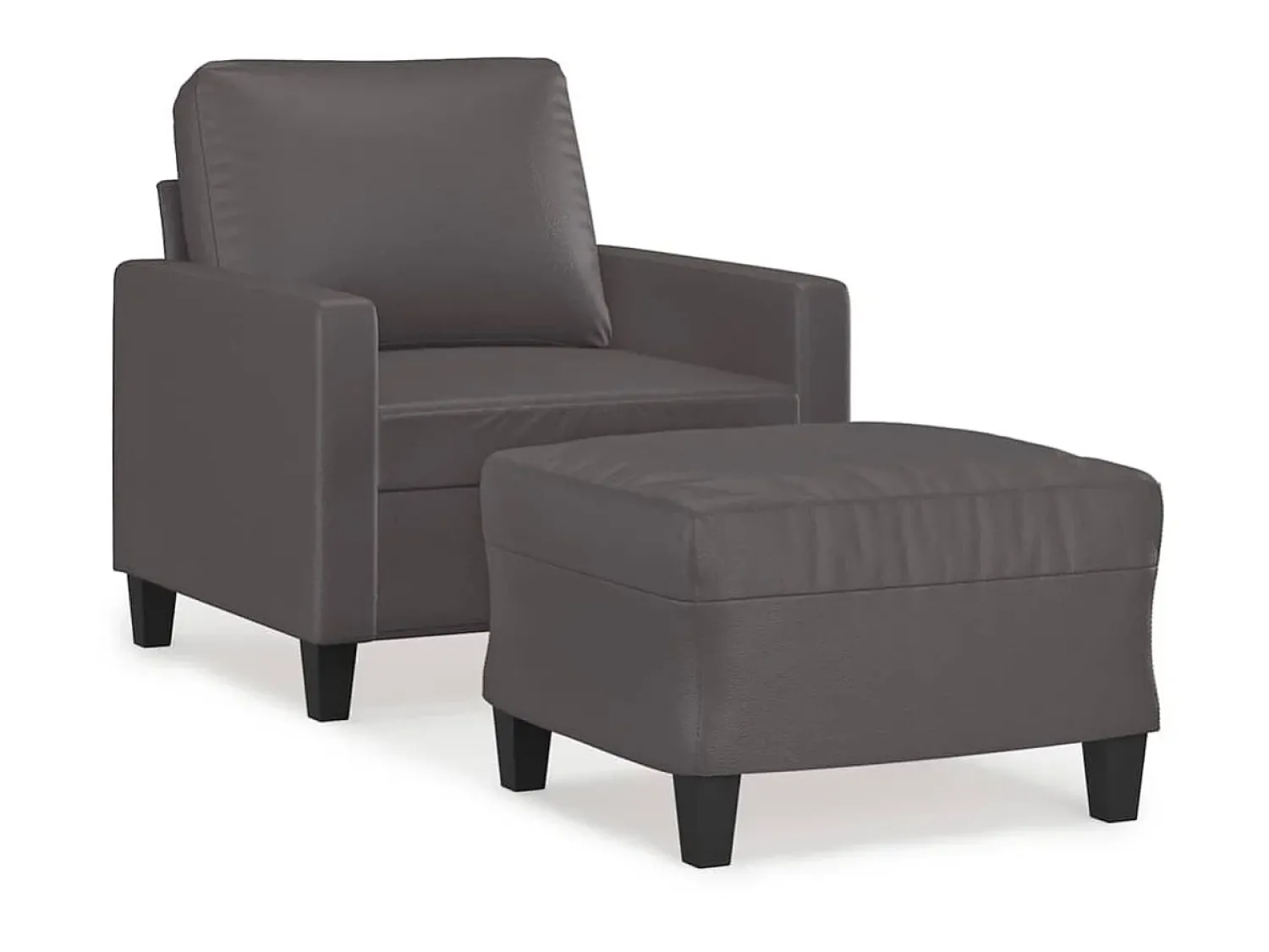 Poltrona com apoio de pés couro artificial 60 cm PT975983^ Poltrona